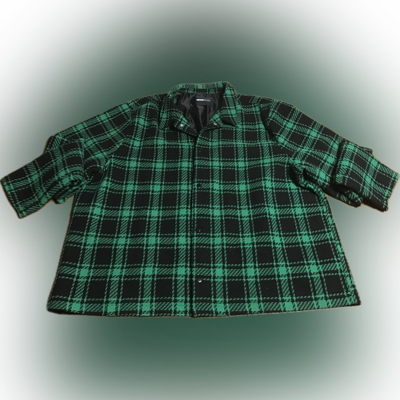 NWT Green Plaid Fitch Tweed Blazer Shacket from Fashion Nova men’s size 3XL - Picture 2 of 11